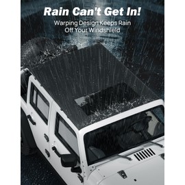 JOYTUTUS Waterproof Sun Shade Top Compatible with Wrangler JKU 4 Door 2007-2018, Canvas Roof Top Cover Wrangler JK Sunshade Blocks Rain, UV, Wind, Noise