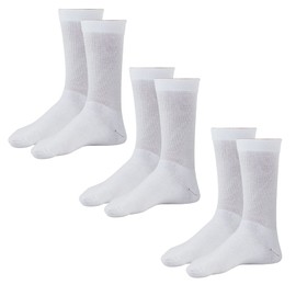 Ames Walker AW Style 131 Coolmax 8-15 mmHg Mild Compression Crew Socks (3-Pack) White Large