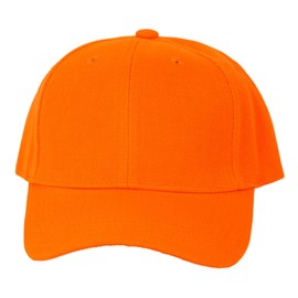 TOP HEADWEAR Men's Plain Baseball Cap - Adjustable Solid Color Ball Hat for Men or Women Orange