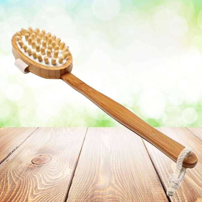 Cepillo de Bambú con Mango Desmontable para Exfoliación Corporal y