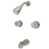 Kingston Brass KB148 Twin Acrylic Handle Tub and Shower Faucet,