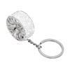 KHGUZ Bling Car Tire Wheel Keychain, Rhinestone Auto Wheel Keyring,