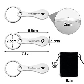 BOOMTOP Pack of 3 Shopping Trolley Remover Gift Key Fob Farewell Gift Removable Shopping Trolley Token Metal Shopping Trolley Opener with Key Ring Best Educator in the World
