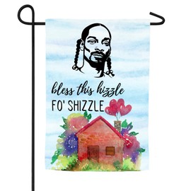 Home Decoration Outdoor Garden Yard Flags Sign Polyester Flag Double Sided 12 x 18 Inch (Bless This Hizzle Fo' Shizzle)