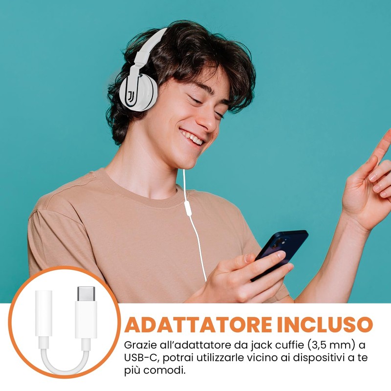 TECHMADE Juventus Football Kopfhörer mit Mikrofon | ON-Ear | mit