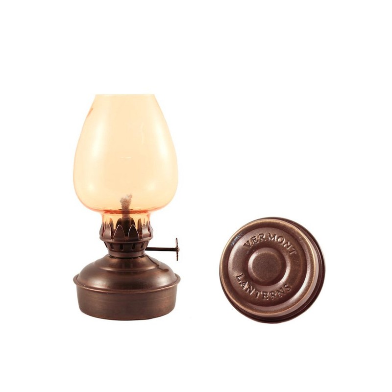 Vermont Lanterns Brass Mini Small Oil Lamp 5.75" (Antique with