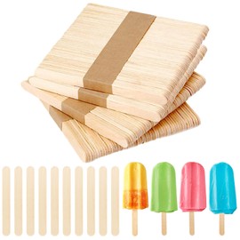 400pcs Lollipop Sticks, Natural Wood Lolly Sticks Popsicle Sticks, Lolly Sticks for Home Crafts, Wooden Craft Sticks Ideal for Arts and Handwork, Classroom Art Supplies 114/93mm x 10mm x 2mm