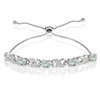 Ice Gems Sterling Silver Genuine Aquamarine Infinity Adjustable Bracelet