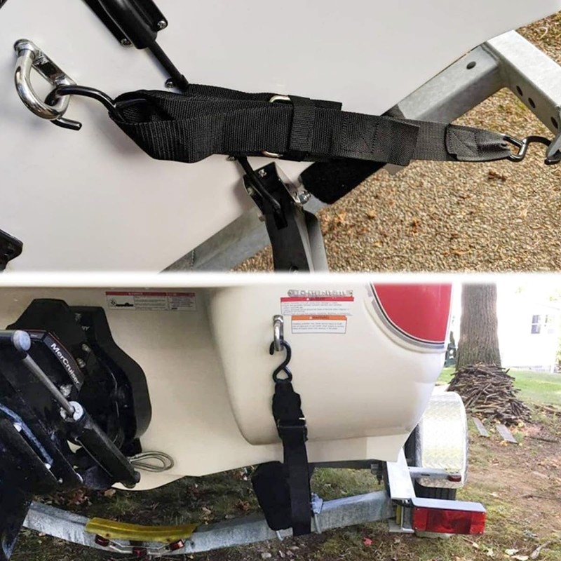 Boat Trailer Tie Downs Strap, Marine Transom Adjustable Quick Release