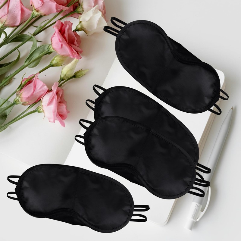 SimautHawk 4 Pcs Black Eye Mask, Blindfold,Eye Masks for Sleep,