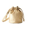 Rename Soft Faux Leather Drawstring Shoulder Bag, gold, Free size