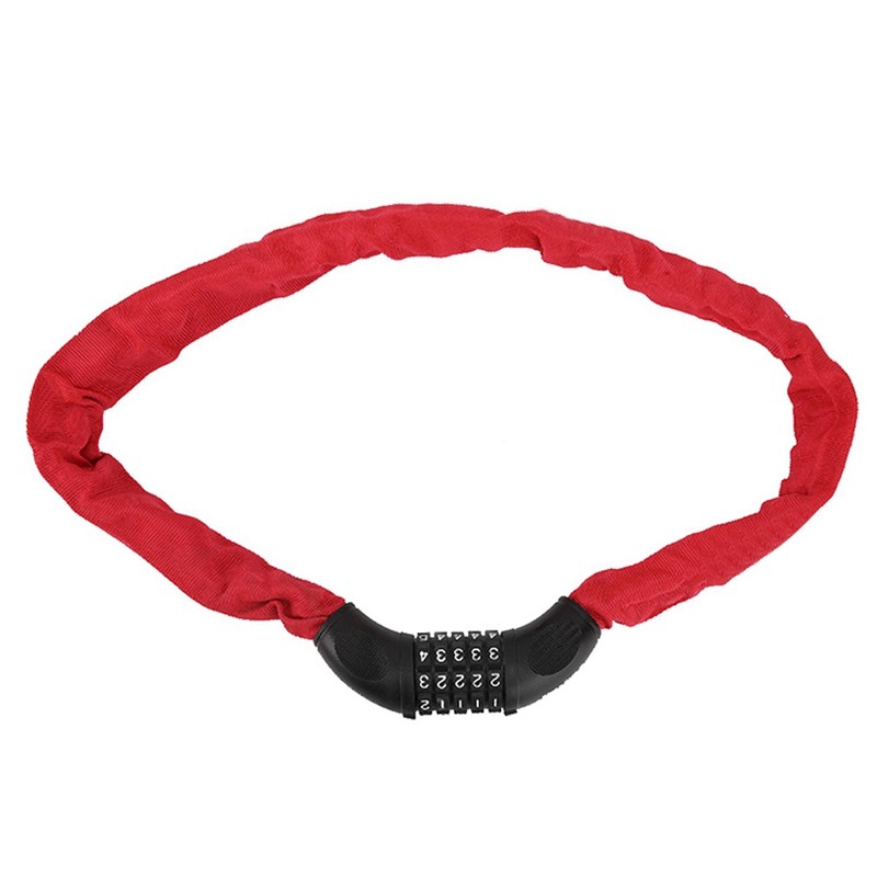 Bike Anti theft Security Bicycle Steel Chain Cipher Lock 5-digit