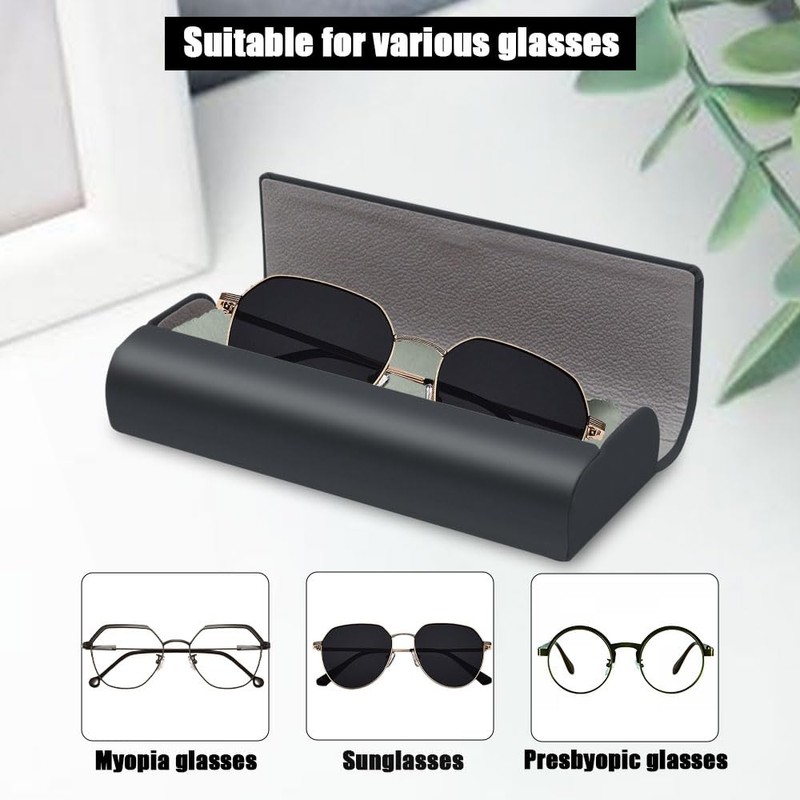 AZWOOD Hard Shell Glasses Case, Portable Eyeglass Case, Unisex PU