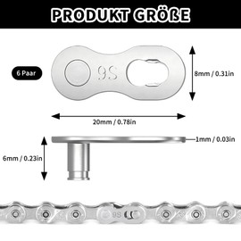 Alethron Chain Lock Bicycle Chain, 6 Pairs 9 Speed Chain Links Bicycle, 12 Pieces Bicycle Chain Lock Link Set Silver Bicycle Chain Lock 9 Compartments for Mountain Bikes Road Bikes