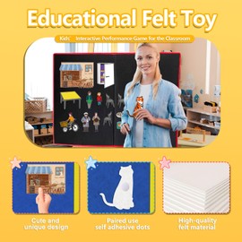 Thryvomniq Fairy Tales Felt Toys Preschool Kindergarten Storytelling Learning Activities Felt Board Stories Pieces Interactive Toys for Flannel Board