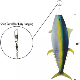 In the Breeze WINDSOCK--48" Yellowfin Tuna Windsock, Diva, Spinner by In the Breeze