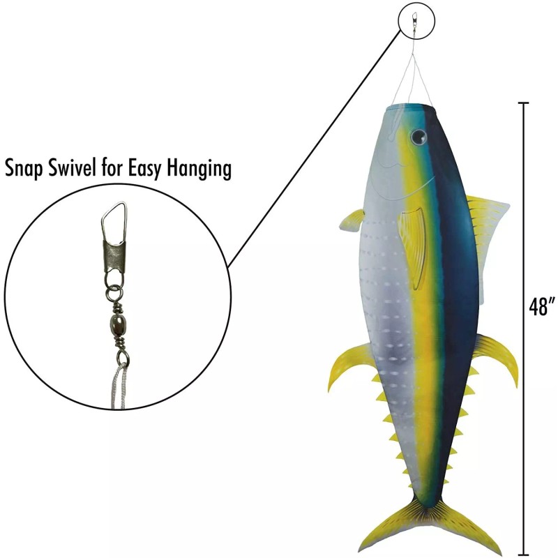 In the Breeze WINDSOCK--48" Yellowfin Tuna Windsock, Diva, Spinner by