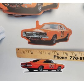 HAND MADE DUKES OF HAZZARD STICKERS 2-PACK DIE CUT HEAVY DUTY VINYL BUMPER STICKERS