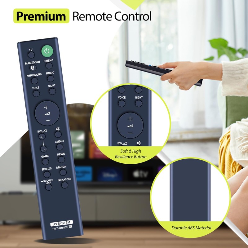 RYQIF RMT-AH500U Replacement Remote Control Intended for Sony Soundbar HT-S350