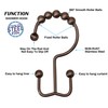 Bronze Shower Rod with 12 Hooks, 43-72 Inches, Rust Resistance,