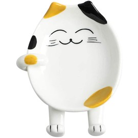 Ceramic Cat Spoon Rest for Kitchen Counter, Multifunctional Chopstick Spoon Holder, Ceramic Utensil Holder, Essential Kitchen Utensils and Accessories, Decoration Gift for Cat Lovers (Yelloe)