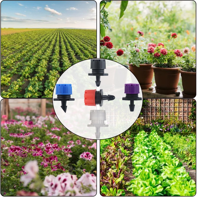 150 Pcs Adjustable Micro Drip Irrigation Sprinklers 1/4 Inch Universal
