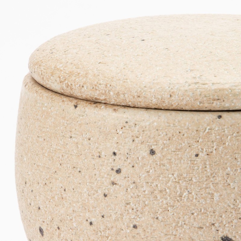 Marui Pottery MR-3-3530 Iga Ware Hettamon, 1 Piece, White Birch