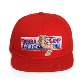 Nofonda Forrest Gump Cap Bubba Gump Shrimp Co Costume Snapback Hat Gift (Red)(Size: One Size)