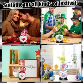 Juexica 32 Pcs Christmas Magnetic Diamond Painting Gnome Sign Art Decor Interchangeable Standing Posture DIY Seasonal Holiday Gifts Tiered Tray with Magnet Pieces for Home Office Desk(Adorable)