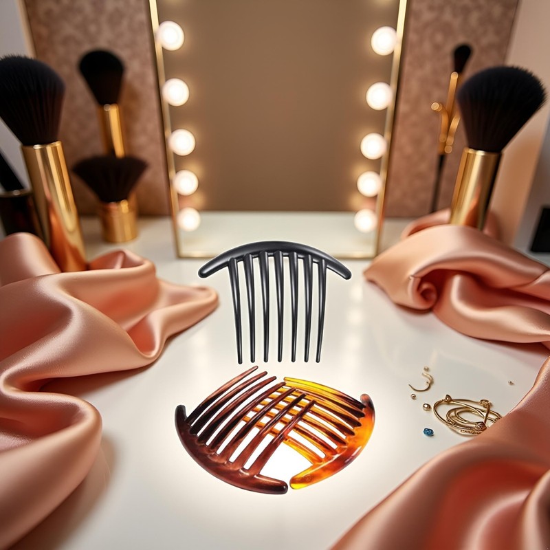 3 Pcs Plastic Hair Side Combs French Twist Comb Tortoise
