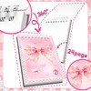 18 PCS Pink Bows Notebook Journal with Pen,Coquette Bow Pocket