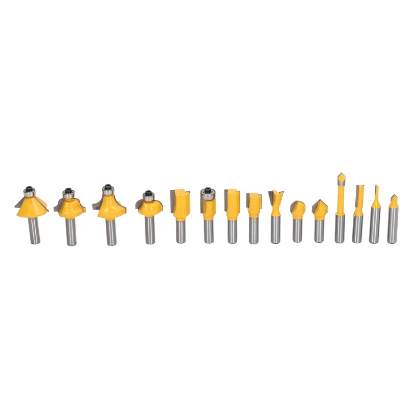 15Pcs Router Bit Straight Slotting Router Bit Cutter Tool Set