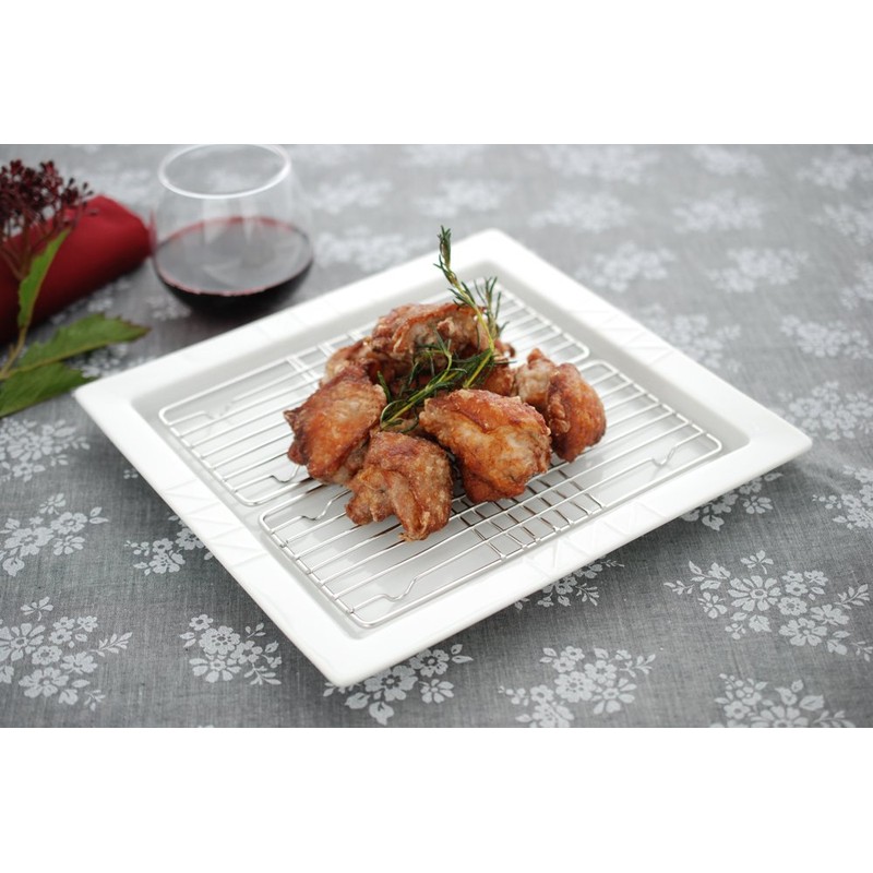 Kuriyama K-1291 Square Dish Separate, White, 9.3 x 9.8 x
