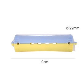 Ponik's Perm Wave Curlers for Perm Set - 22 mm - 12 Pieces - Cold Rollers with Round Rubber Tabs - Blue Red