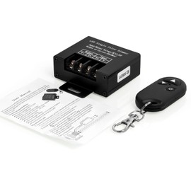 Neuftech DC 12V-24V 20A Metal Housing LED Dimmer Wireless RF Remote Control Dimmer for SMD 5050 3528 Single Color LED Strip Light - Black
