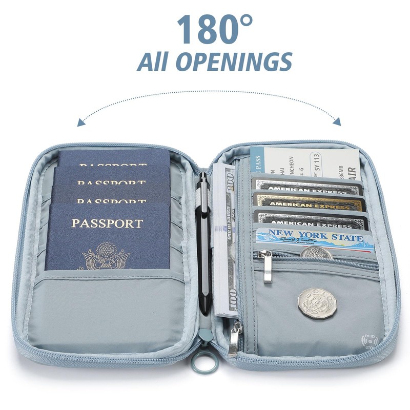 SEPWIK Travel Passport Wallet RFID Family Passport Holder with Hand