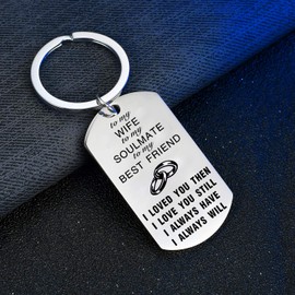 BESPMOSP Wife Keyring Women Couple Gifts Valentines Gifts for Her Wife Gifts from Husband Wife Gift for Wifes My Wife Present Wife Couple keyring