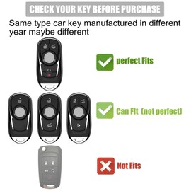 Gematay Car Key Fob Cover Shel Case, Black