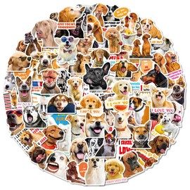 100 PCS Stickers, Funny Dog Sticker Set, Cute Dog Stickers, Waterproof Vinyl Stickers, Aesthetic Stickers for Cat Lovers (Dog Shape)