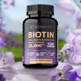 Biotin Collagen & Keratin 25,000mcg - Hair, Skin, Nails, Bone and Joint Health