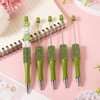 Pandahall 10Pcs Olive Drab Beadable Pens Plastic Bead Ballpoint Pens
