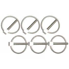 Generic 4Pcs/6Pcs Stainless Steel 316 (Φ5/16in） Lynch Pins Linch Pins O-Pins, Marine Connectors (Φ5/16in x 1-11/16in(6PCS)), sliver