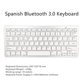 JPYXKM Wireless Spanish Keyboard, Minority Language Ultra Thin Lightweight Silent Bluetooth Keyboards for Laptop/Computer/Surface/Desktop/Smart TV (Spanish)