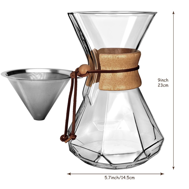 AGOGO Pour Over Coffeemaker Set Classic Series with Filter 10