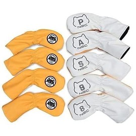 Golf Iron Covers 9 Piece Set 4-9, Pw, Aw, Sw Count Akita Inu (Beige)