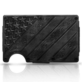 Montana Silversmiths Men's Dawn's Early Light Flag Credit Card and Cash Case Black One Size