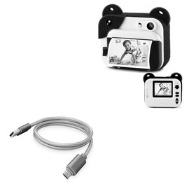 BoxWave Cable Compatible with PROGRACE Kids Camera Instant Print (2 in) - Micro USB DuraCable, Braided Micro USB Charging Cable - Space Grey