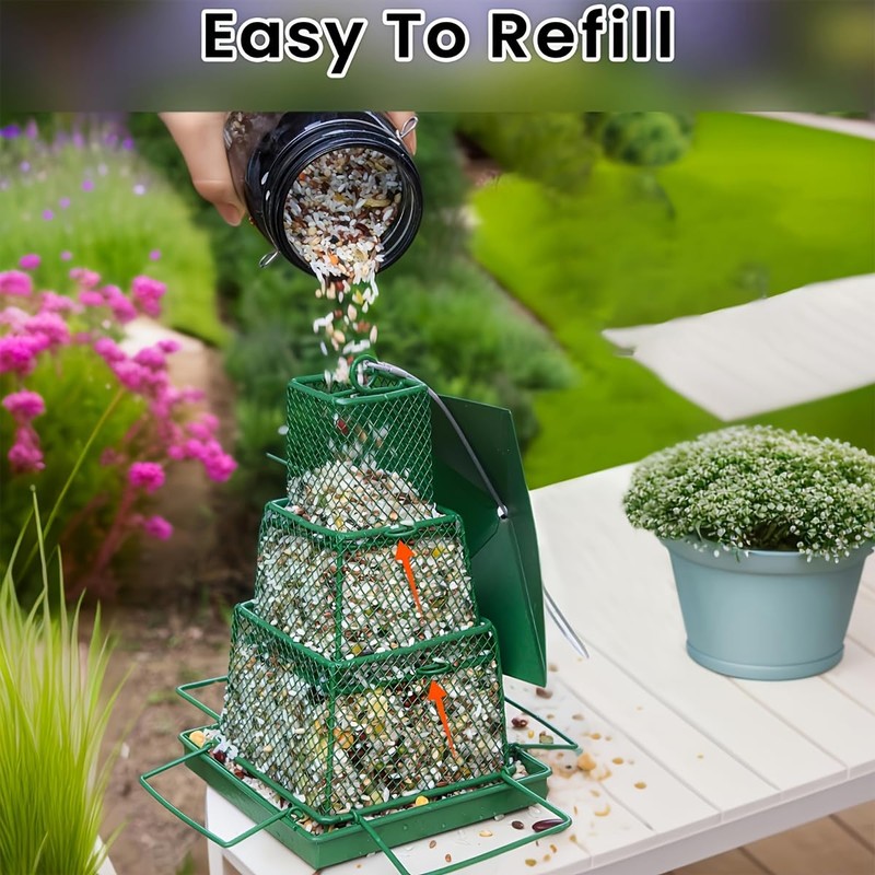 AIMALL Robust All-Season Automatic Bird Feeder with Easy Refill Design,