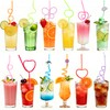 12PCS Silly Crazy Straws Reusable Pink Heart Shape Drinking Straws