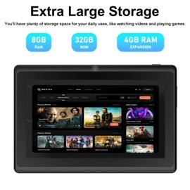 HOTTABLET Tablet 7Inch Android 14.0 with Protective Case, 8GB(4+4GB Expand) RAM+ 32GB ROM, IPS Screen, Dual Camera, Bluetooth 5.0 WiFi Tab (Black)